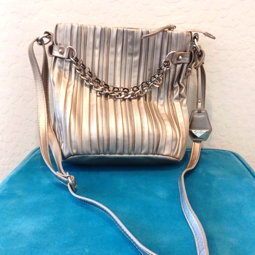 Silver crossbody purse by Jessica Simpson
